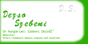 dezso szebeni business card